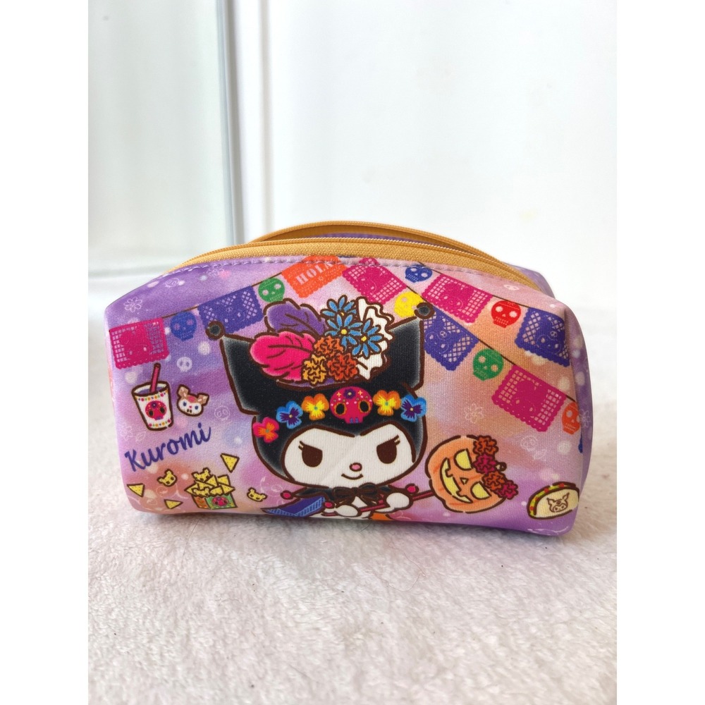 Sanrio Kuromi My Melody Dia De Los Muertos Cosmetic Bag Makeup Pouch Purple